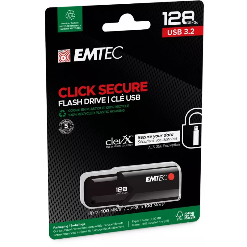 USB flash disk Emtec 128 GB USB Type-A 3.2 Gen 2 čierny