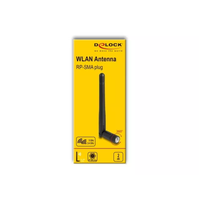 Všesmerová anténa DeLOCK 90150 2 dBi RP-SMA 50 Ω