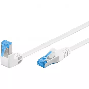Sieťový patch kábel GOOBAY 51563 Cat6a S/FTP (S‑STP) 0,5 m RJ‑45 biela/modrá
