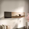 Polička Cama Meble MERCI 110x20x25 cm, nástenná, drevotrieska, čierna/dub artisan