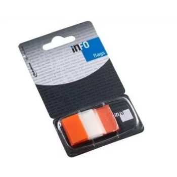 Papierové indexové značky Global Notes, 25x43mm, oranžová, plast (1x50) 0718-205