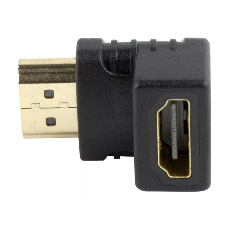 HDMI adaptér GEMBIRD A-HDMI90-FML, HDMI na HDMI, pravouhlý 90° adaptér, čierny