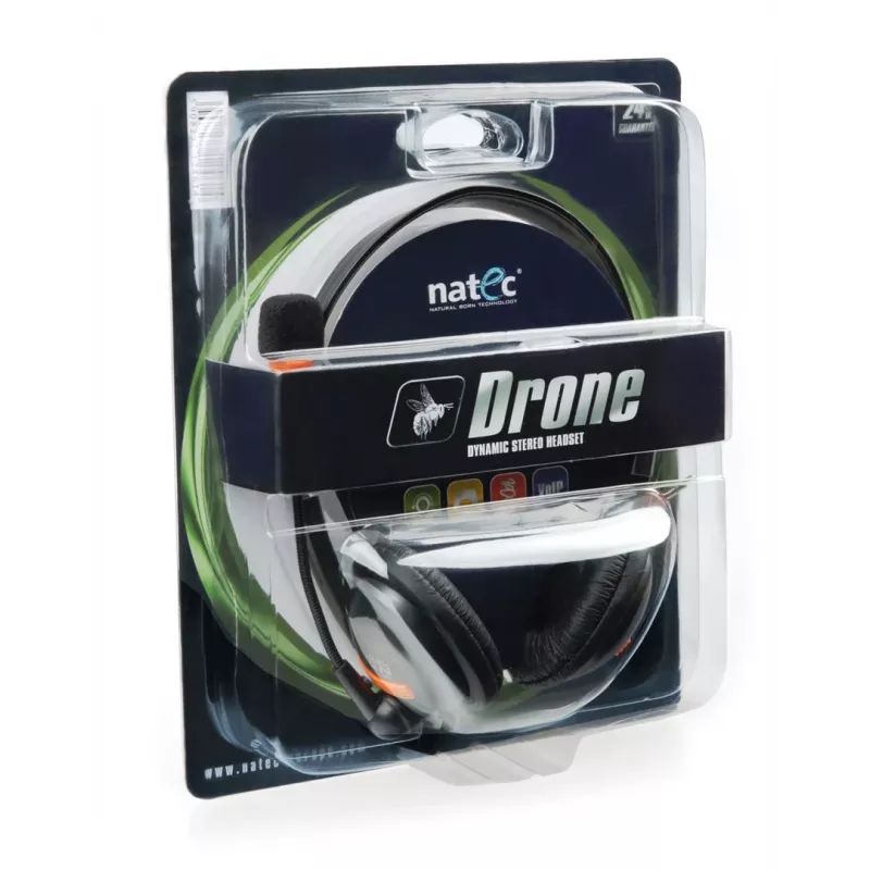 NATEC Drone headset káblový s hlavovým mostom telefonovanie/hudba čierna, oranžová