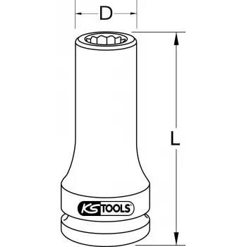 Nástrčný kľúč Torx KS Tools E20 3/4 palca dlhý (model 460.1502) pre 3/4-palcový pohon