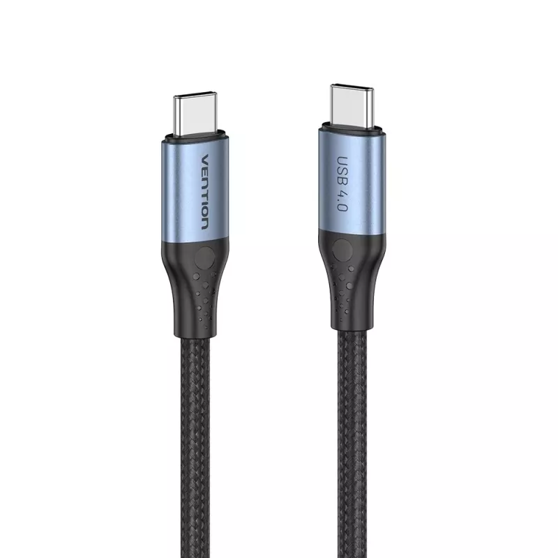 Vention USB4 Gen 3x2 Type-C na Type-C kábel 1 m, 5 A, hliníková zliatina, bavlnený oplet