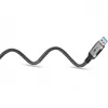 Ethernetový kábel USB-A 3.2 Gen1 konektor samec > RJ-45 konektor samec, LAN adaptér čierny/strieborný, 3 metre, pletený textilný plášť