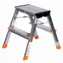 Skladacie schodíky Krause Treppy strieborná 130020 — hliník, 2 stupne, nosnosť 150 kg, zložené 55×20 cm, hmotnosť 2 kg