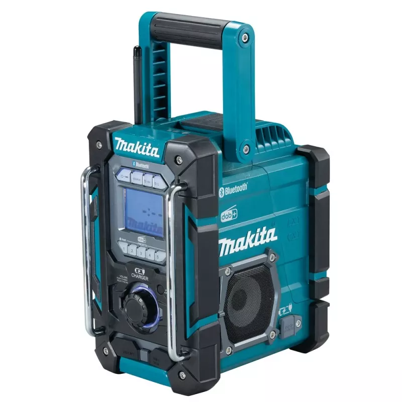Prenosné rádio Makita DMR301 — DAB/DAB+/FM/AM, USB-A, 18V Li-Ion, odolné proti striekajúcej vode