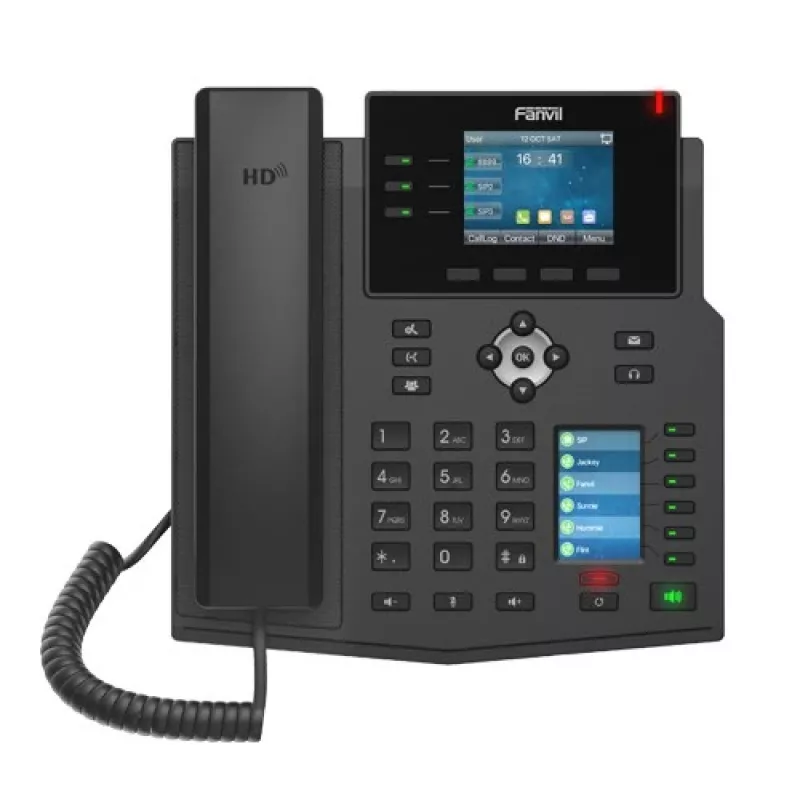 IP telefón Fanvil X4U čierny 12 liniek LCD Wi-Fi káblový ručný telefón