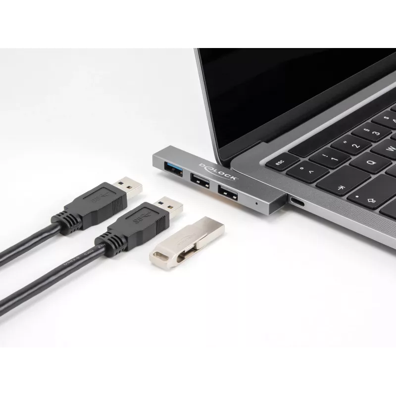 DeLOCK 3 port tenký USB hub USB Type-C 10 Gbps 2 x USB 2.0