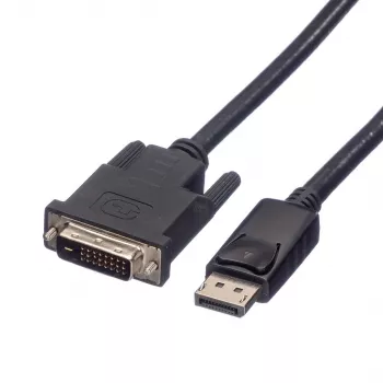 Roline - video kábel - DisplayPort (samec) na DVI-D (samec) - 2 m - skrutky s rukoväťou - čierna