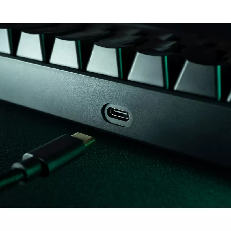 Deltaco GAM-100-DE - 65% - USB + Bluetooth - mechanický switch - QWERTZ - RGB LED - čierna