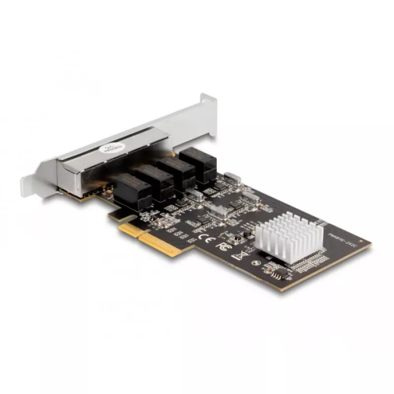 DeLOCK PCI Express x4 karta 4 x RJ45 Gigabit LAN RTL8111 - PCIe - RJ-45 - PCIe 2.0 - strieborná - PC - Windows 10 - Windows 11 - Windows 8.1 (88618)