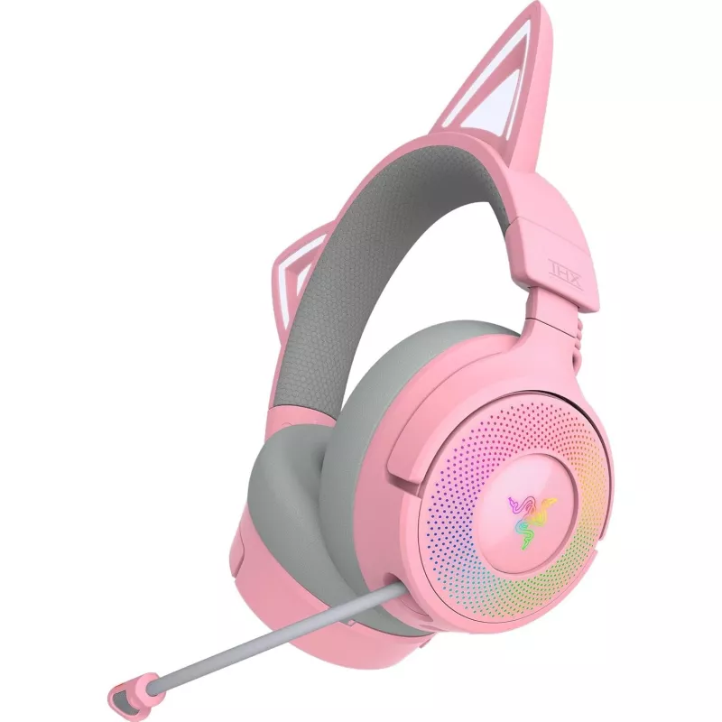 Razer Kraken Kitty V3 Pro - Quartz headset káblový & bezdrôtový s čelenkou herný USB Type-A Bluetooth ružový