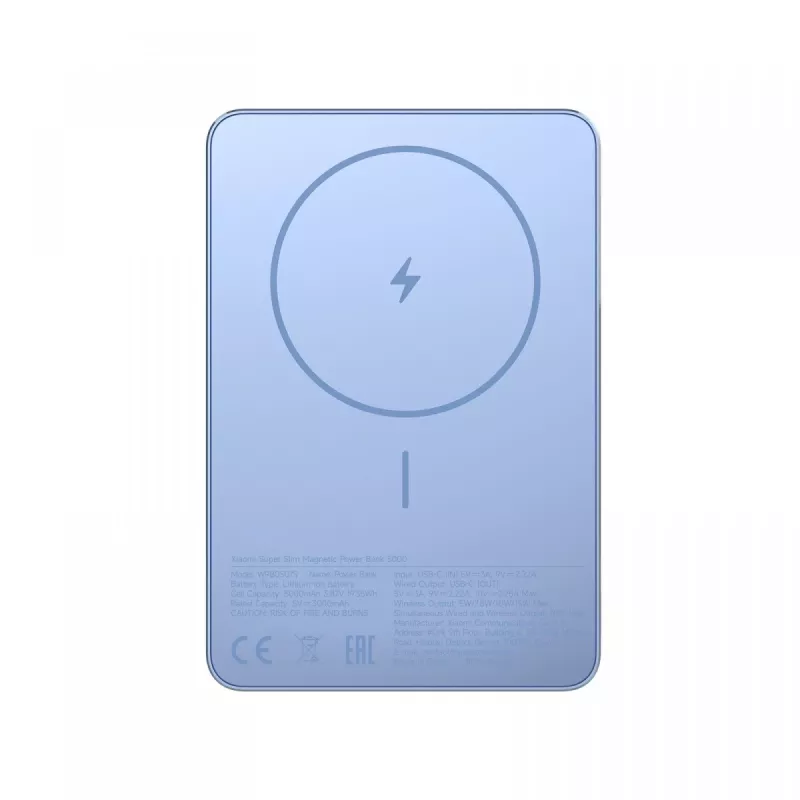Xiaomi Super tenká Magnetic Powerbank 5000 | 5000 mAh | modrá