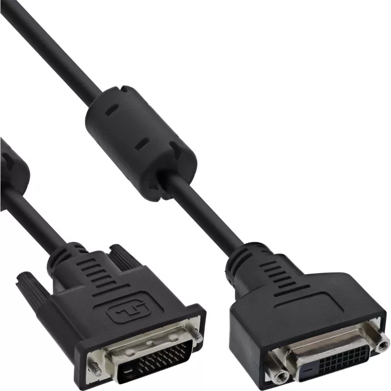 InLine DVI-D kábel 24+1 M/F, Dual Link, 2 feritové jadrá, 3 m