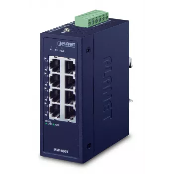 PLANET ISW-800T sieťový switch, unmanaged, L2 Fast Ethernet (10/100), modrý