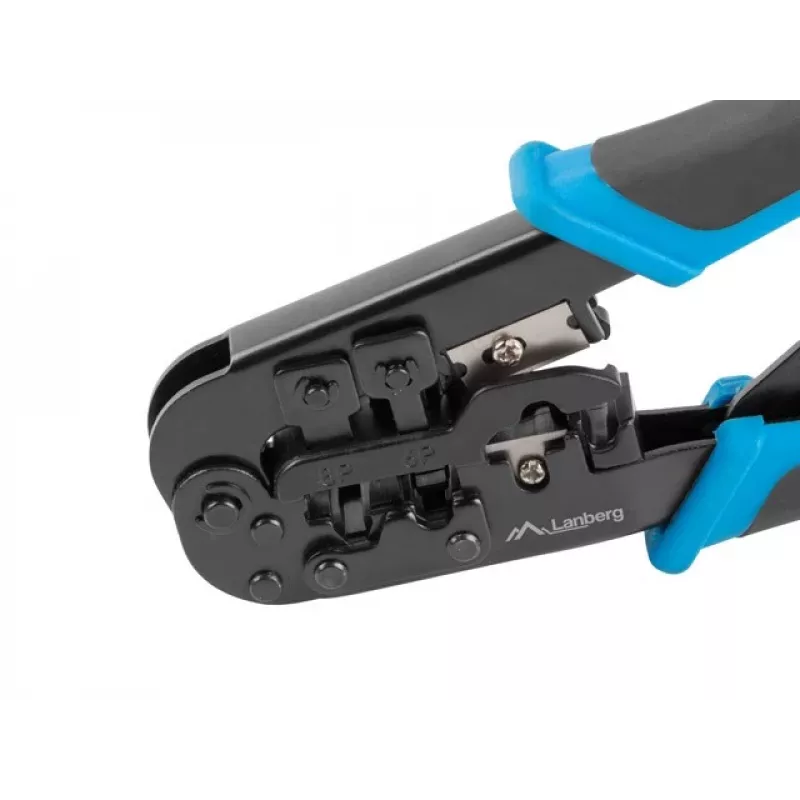 Krimpovacie kliešte LANBERG NT-0201 pre RJ-45 konektory, 180 mm, 315 g, čierne/modré