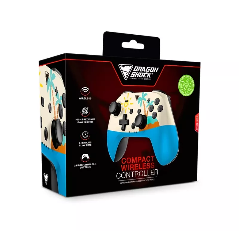 Dragonshock PopTop Compact - gamepad - Nintendo Switch - tlačidlo Späť - D-Pad - tlačidlo Home - tlačidlo Reset - bezdrôtový - Bluetooth - USB Type-C (D
