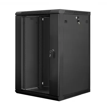 Nástenný rack LANBERG WF01-6618-10B, 18U, 600×600×907 mm, čierny, 60 kg