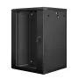 Nástenný rack LANBERG WF01-6618-10B, 18U, 600×600×907 mm, čierny, 60 kg