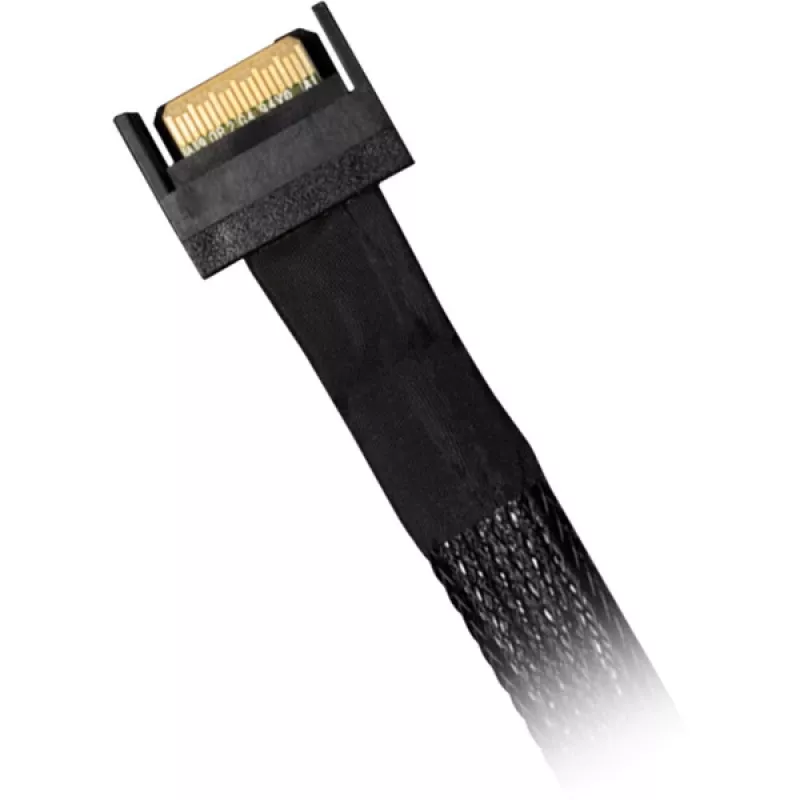Kábel ICY DOCK MB414L-B MCIO 4i SFF-TA-1016 na MCIO 4i SFF-TA-1016, 0,5 m