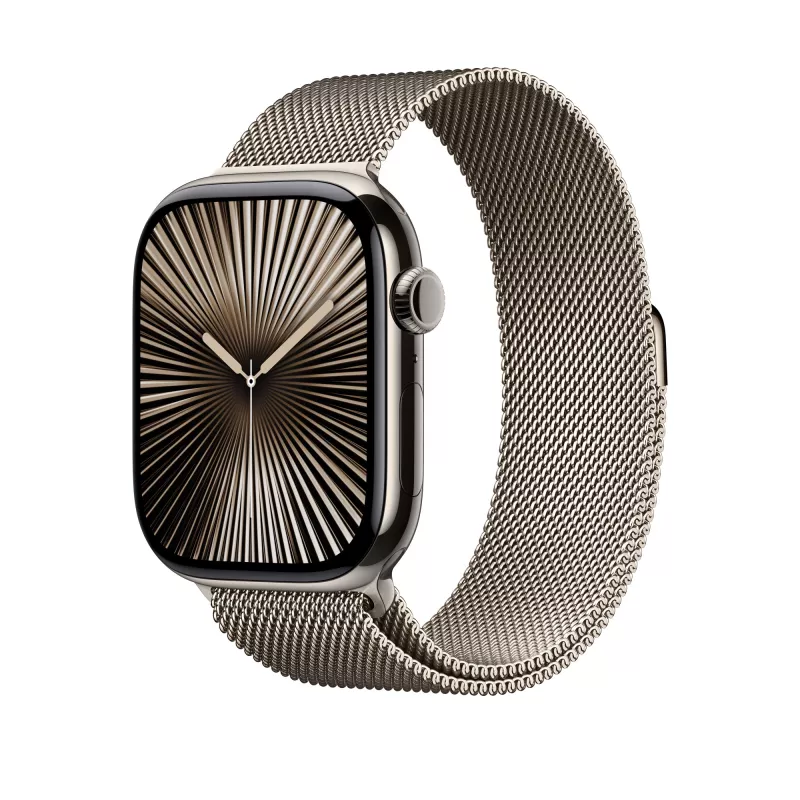 Náramok Apple 46mm Natural Milanese Loop M/L titán