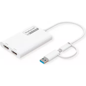 ROLINE Display adaptér USB Type C A - Dual HDMI 4K60 ST/BU - adaptér - digitálny/dátový (12.03.3206)