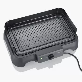 Stolný elektrický gril SEVERIN PG 8595 — 2000 W, obdĺžniková grilovacia plocha, čierny