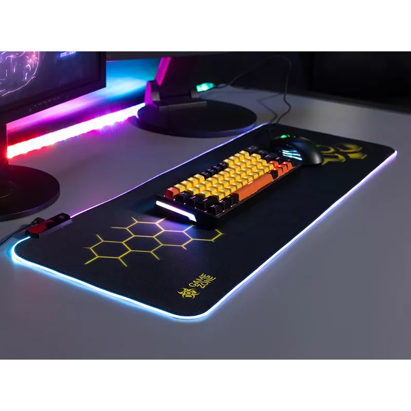 TRACER GameZone Hexy1 RGB podložka pod myš a klávesnicu, 80 x 30 x 0,4 cm, čierna