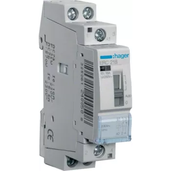 Hager ERC218 - sivá - 1 - 10 mm² - 230 V - 50 Hz - 16 A - 17,85 x 60 x 83 mm