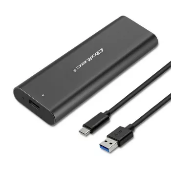 SSD puzdro QOLTEC 50312 čierne pre jeden M.2 SATA disk, USB Type-C (USB 2.0 / 3.2 Gen 1)