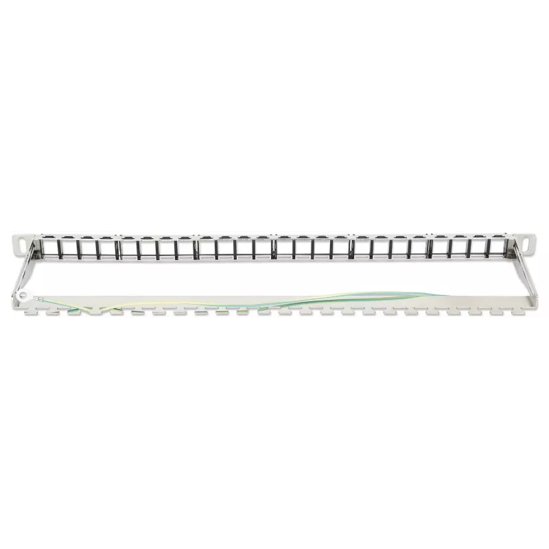 Prázdny Keystone patch panel Intellinet 721011, 24-portový, 0,5U, tienený, 19 palcov