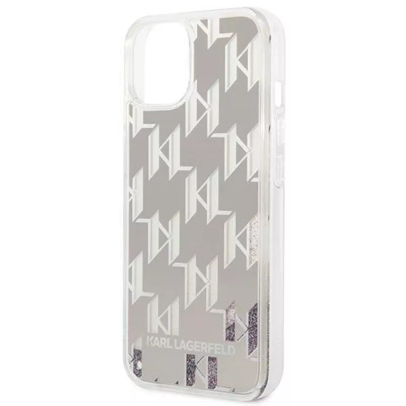 Karl Lagerfeld KLHCP14MLMNMS iPhone 14 Plus 6.7 hardcase strieborná / strieborná Liquid Glitter Monogram
