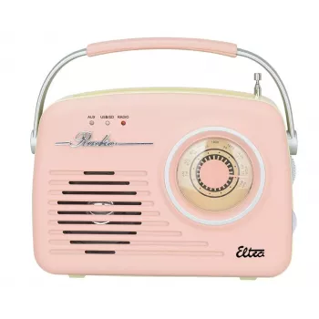 Retro stolové rádio Eltra LUIZA RETRO SP-11 s MP3, USB a podporou SD kariet, ružová