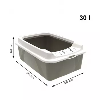Mačacie WC rotho Bonnie Eco Cappuccino 30 L zakrytá plastová miska s vekom, 572×393×209 mm