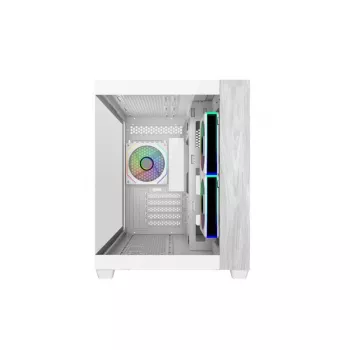 Cooler Master E481-WHNN-S00 Elite 481 WOOD biela, mATX, predný panel, 70° plný výhľad temperované sklo
