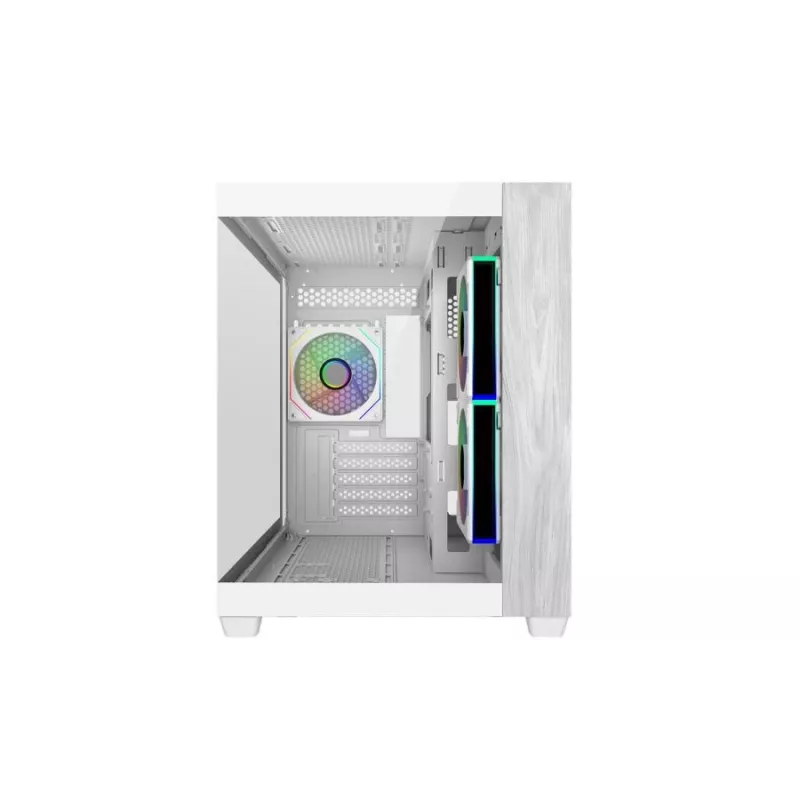 Cooler Master E481-WHNN-S00 Elite 481 WOOD biela, mATX, predný panel, 70° plný výhľad temperované sklo