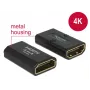 DELOCK adaptér High Speed HDMI s Ethernet – HDMI-A konektor samica > HDMI-A konektor samica 4K gender changer čierny