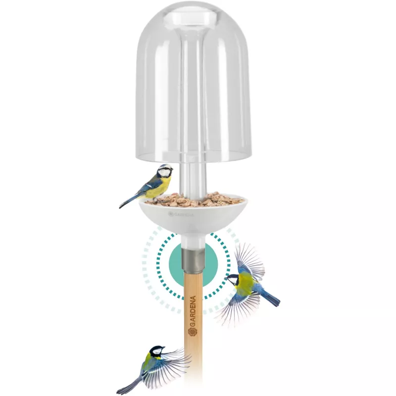Kŕmidlo pre vtáky Gardena ClickUp! transparentná biela akryl