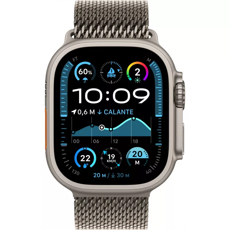 Apple Watch Ultra 2 GPS + Cellular 49mm puzdro Natural Titanium s Natural Titanium Milanese Loop - M