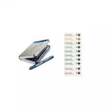 Pelikan 339648 - červená - červená - strieborná - plniace pero - Nemecko - box - 6 ks