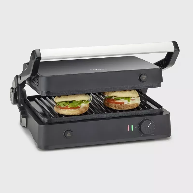 Kontaktný gril Severin KG 2398 čierna biela 1800W 300x220mm