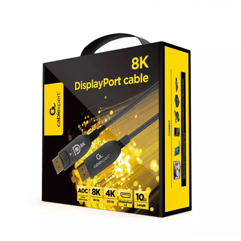 DisplayPort kábel Gembird CC-DP8K-AOC-10M 10 m čierny