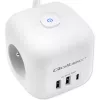 Power Cube QOLTEC 52547 predlžovacia zásuvka 3×AC zásuvky, 2×USB-A, 1×USB-C PD 20W