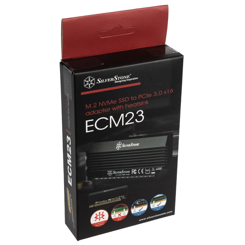 SilverStone SST-ECM23 adaptér z PCIe x4 na M.2 s chladičom