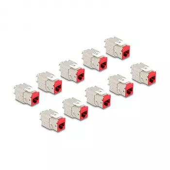 DeLOCK Keystone modul 88115 plochý červený RJ-45 10 ks