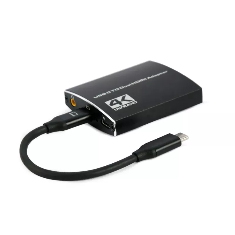 Gembird A-CM-HDMIF2-01 USB-C na Dual-HDMI adaptér, 4K 60Hz, čierny