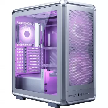 Cooler Master MasterFrame 500 Mesh ARGB Midi-Tower PC skriňa, strieborná, tvrdené sklo