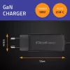 GaN 90W nabíjačka QOLTEC 52420 USB-C PD 5–20V 3A/4,5A výstup, 220–240V vstup, 1,8 m kábel, čierna